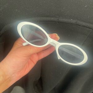 White Oval Sunglasses